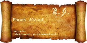 Masek József névjegykártya